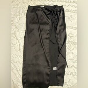 Topshop Black Satin Skirt